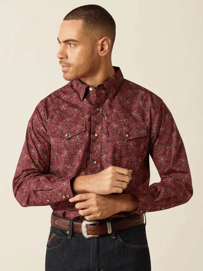 Ariat 10052618 Mens Samson Classic Fit Shirt Dark Red