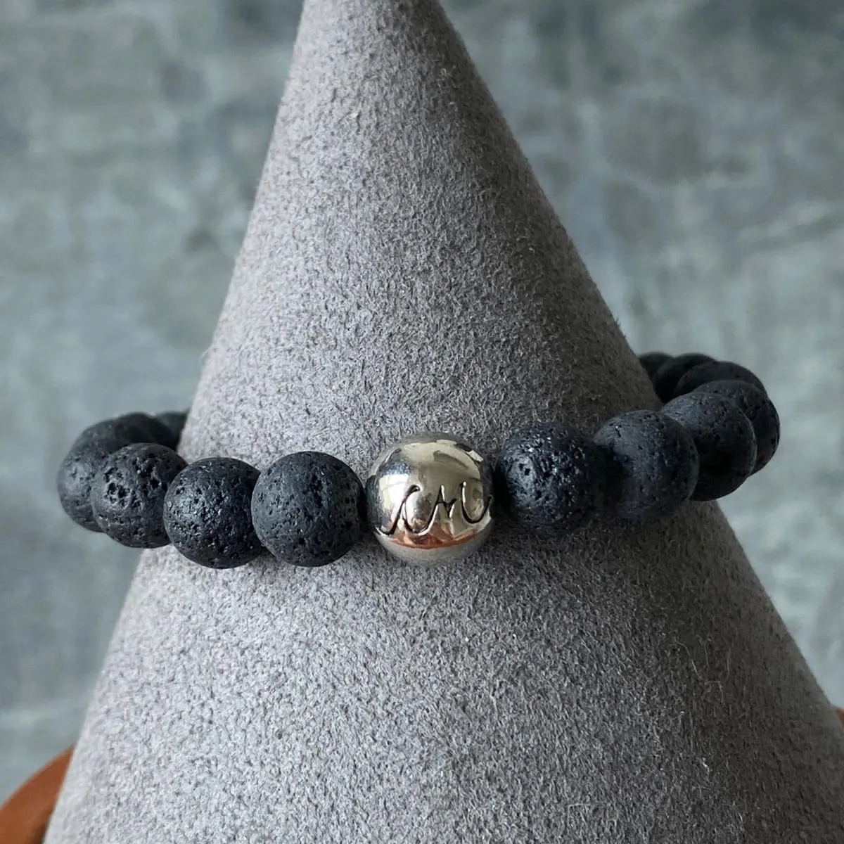 Bronzite & Lava Stone Men Bracelet