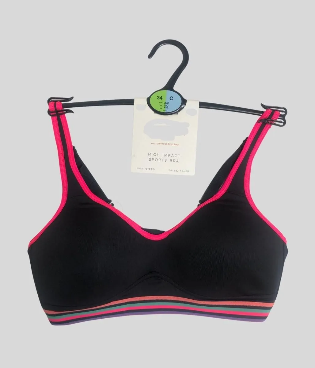 Carbon High Impact Sports Bra