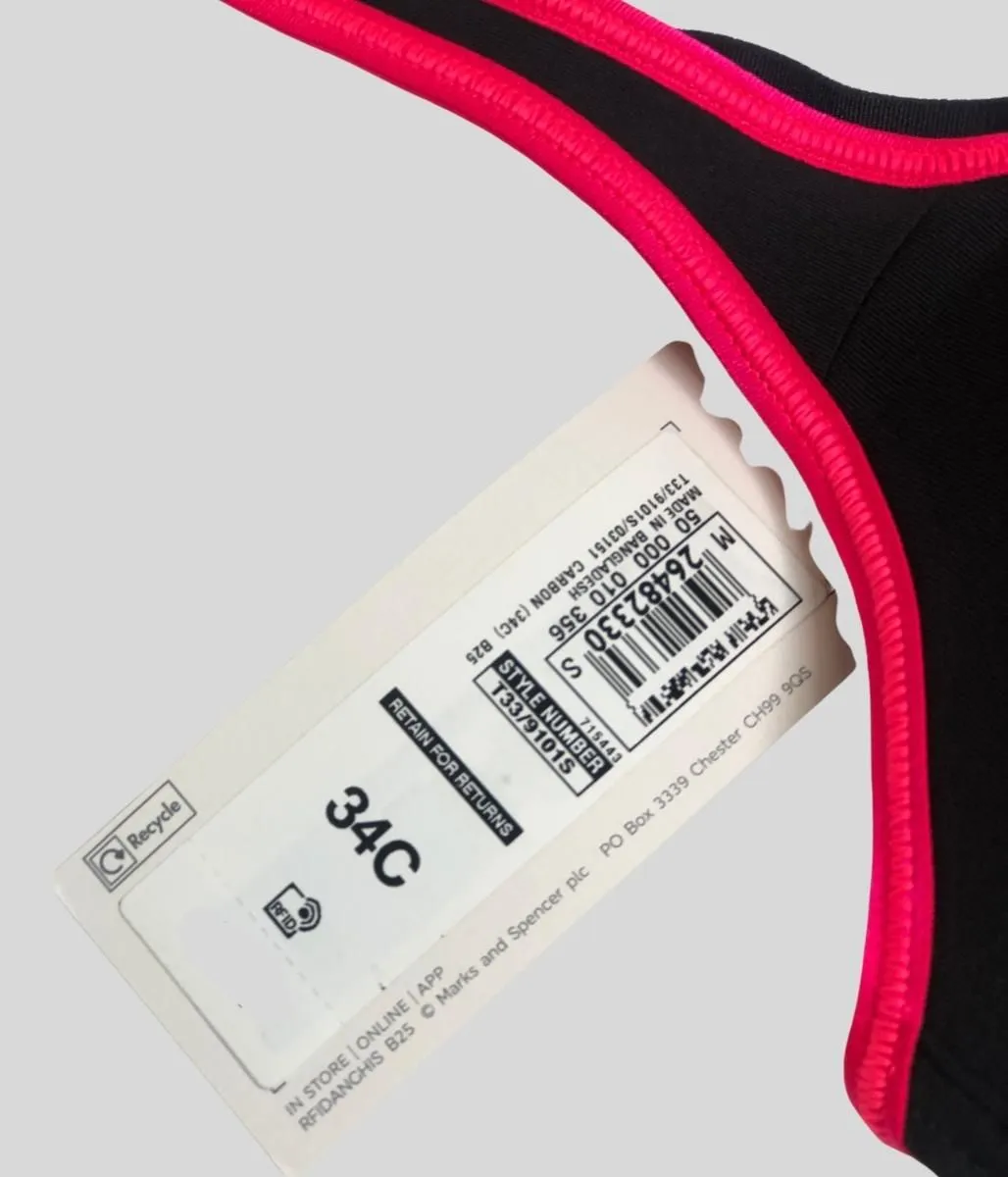 Carbon High Impact Sports Bra