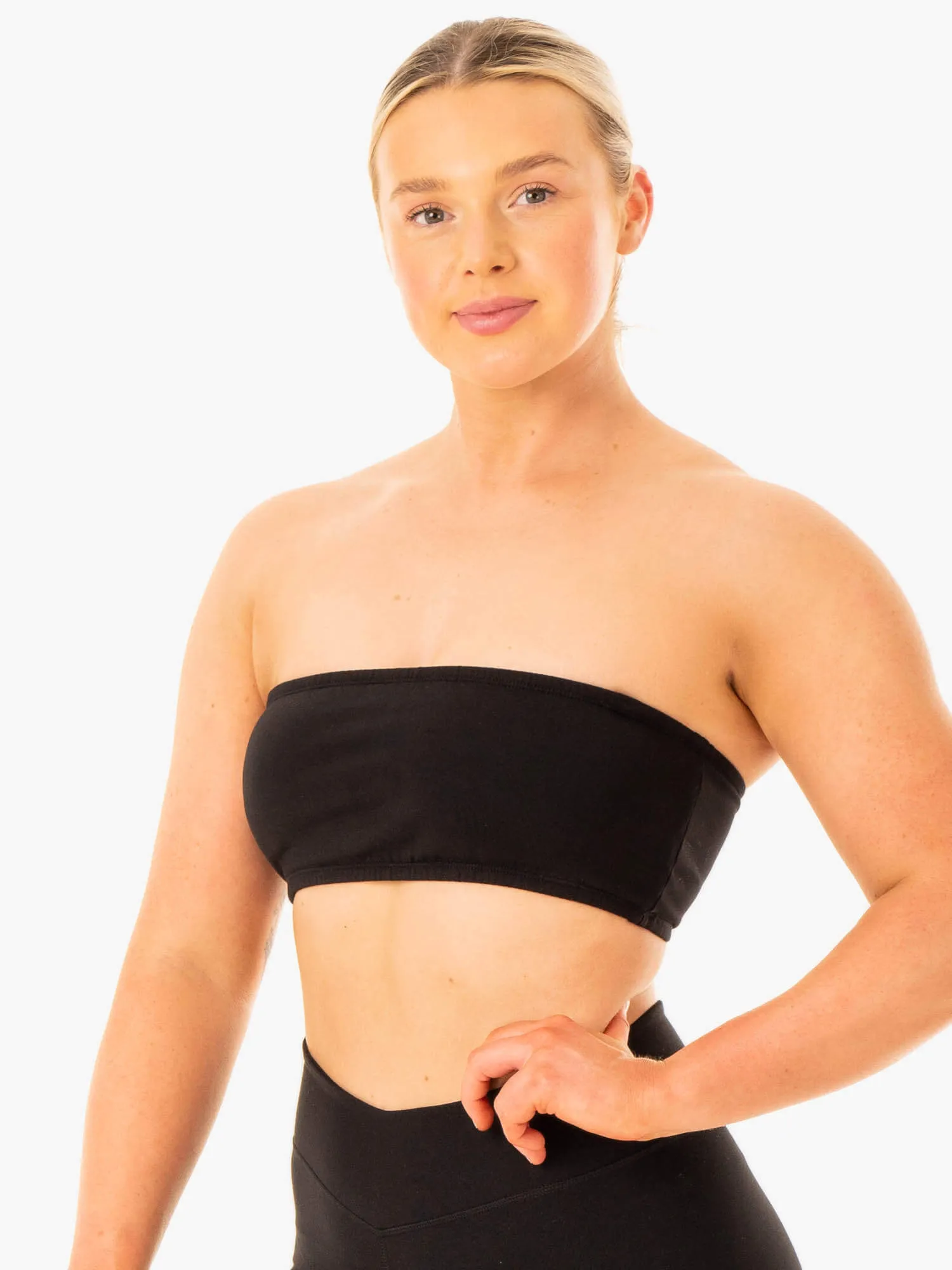 Convertible Bandeau Sports Bra - Black