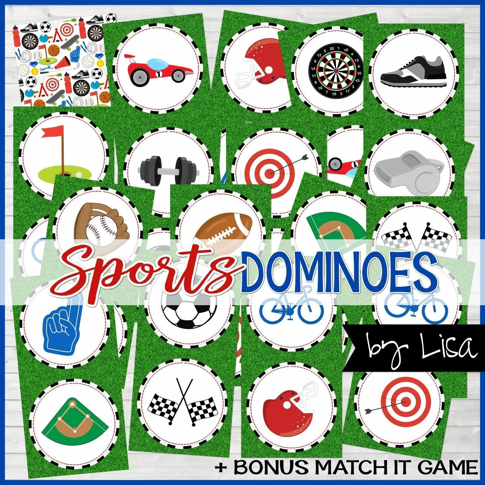 DOMINOES Game {Sports} PRINTABLE