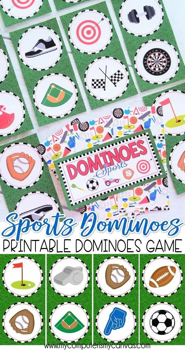 DOMINOES Game {Sports} PRINTABLE