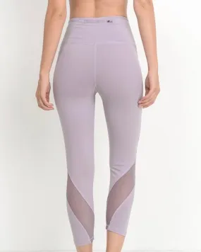 Final Sale - Active Hearts - Wave Mesh High Waist Sports Leggings in Lavender