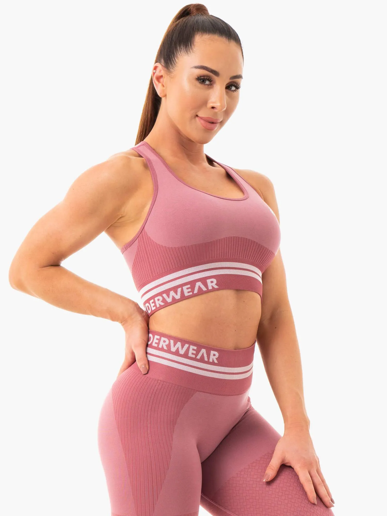 Freestyle Seamless Longline Sports Bra - Dusty Pink