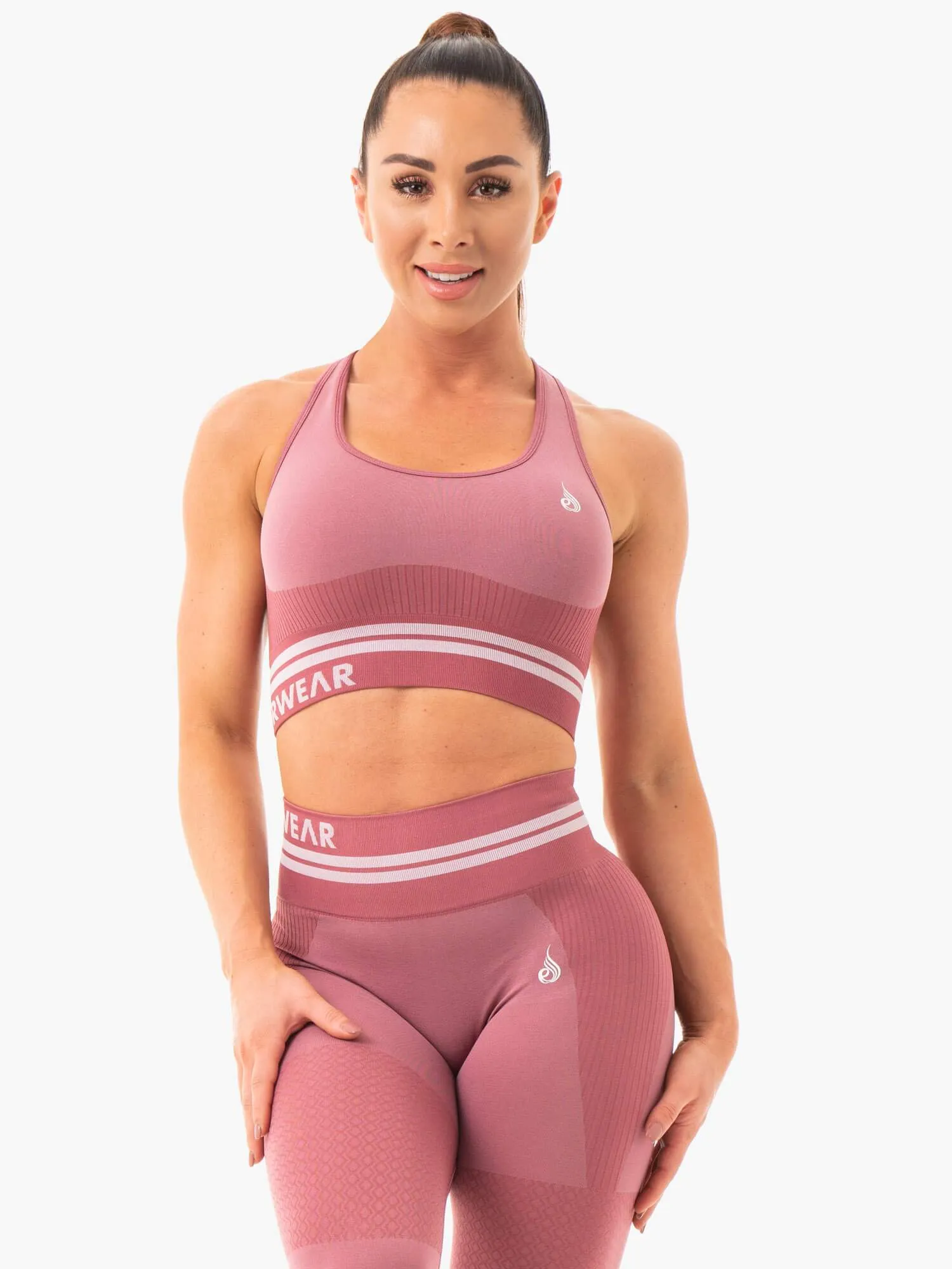 Freestyle Seamless Longline Sports Bra - Dusty Pink