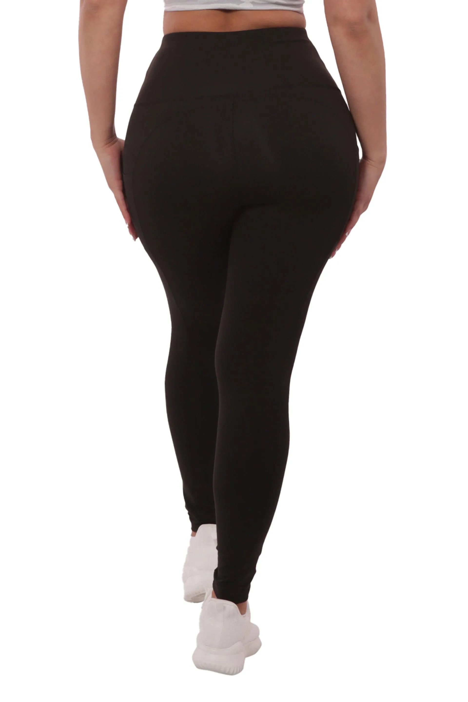 High Waist Tummy Control Sports Leggings - Black