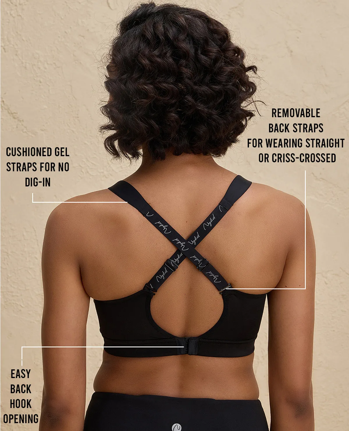 Nykd By Nykaa Ultimate Full Coverage High Impact Adjustable Sports Bra-NYK908-Jet Black