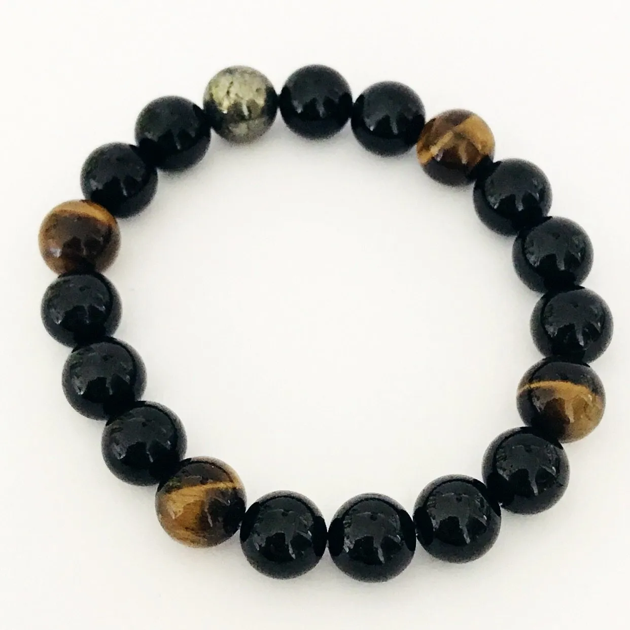 Premium Black Tourmaline & Golden Tigereye Men Bracelet