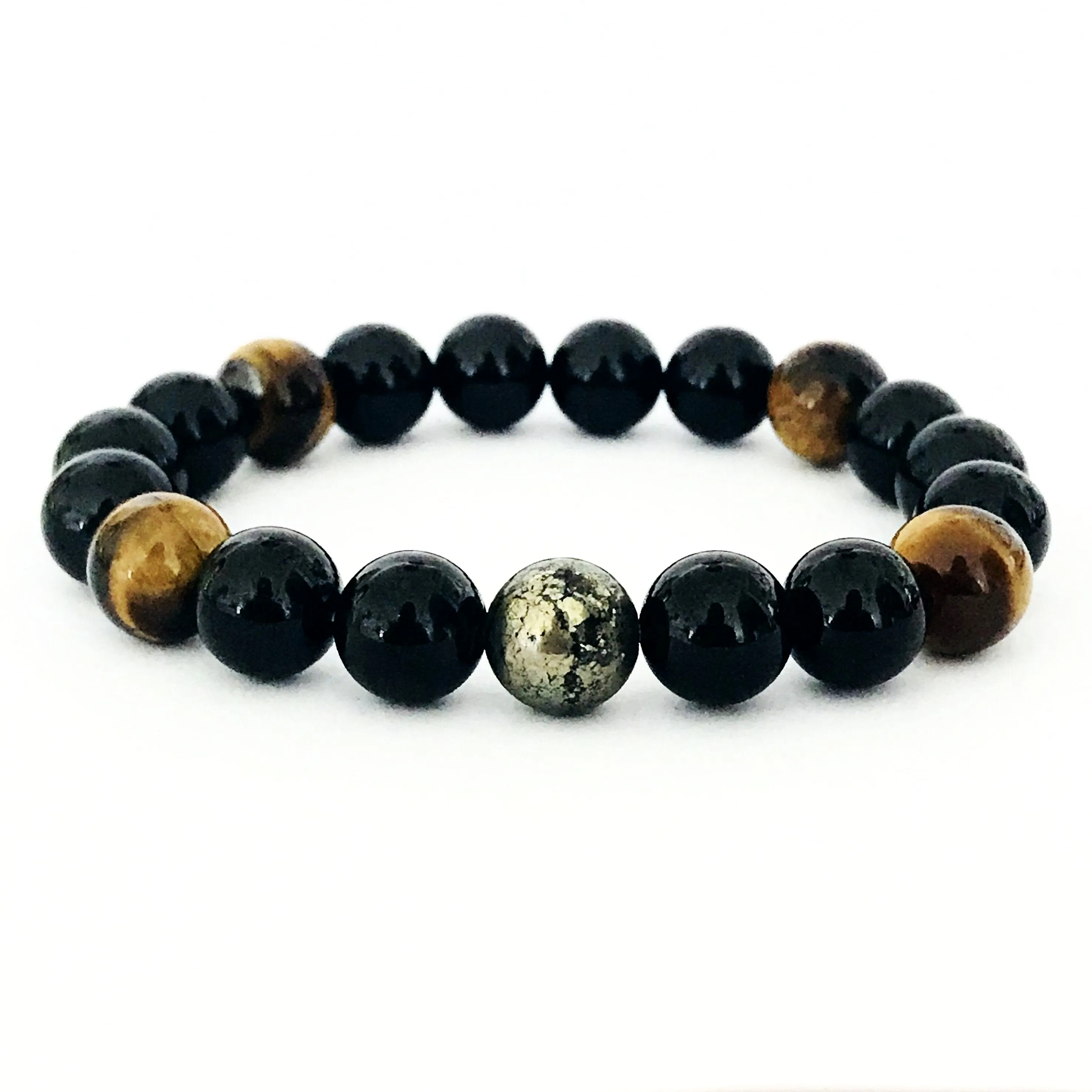 Premium Black Tourmaline & Golden Tigereye Men Bracelet