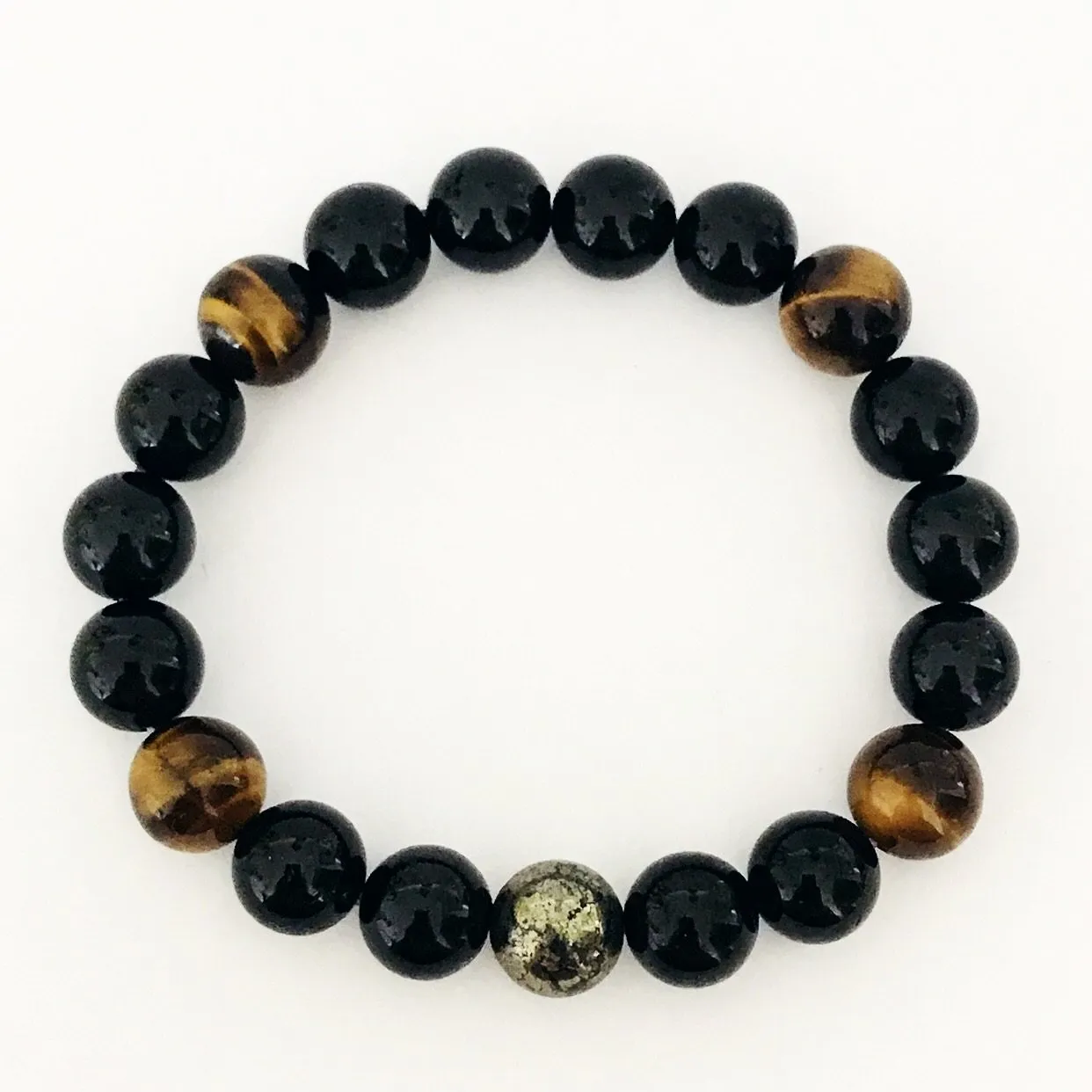 Premium Black Tourmaline & Golden Tigereye Men Bracelet