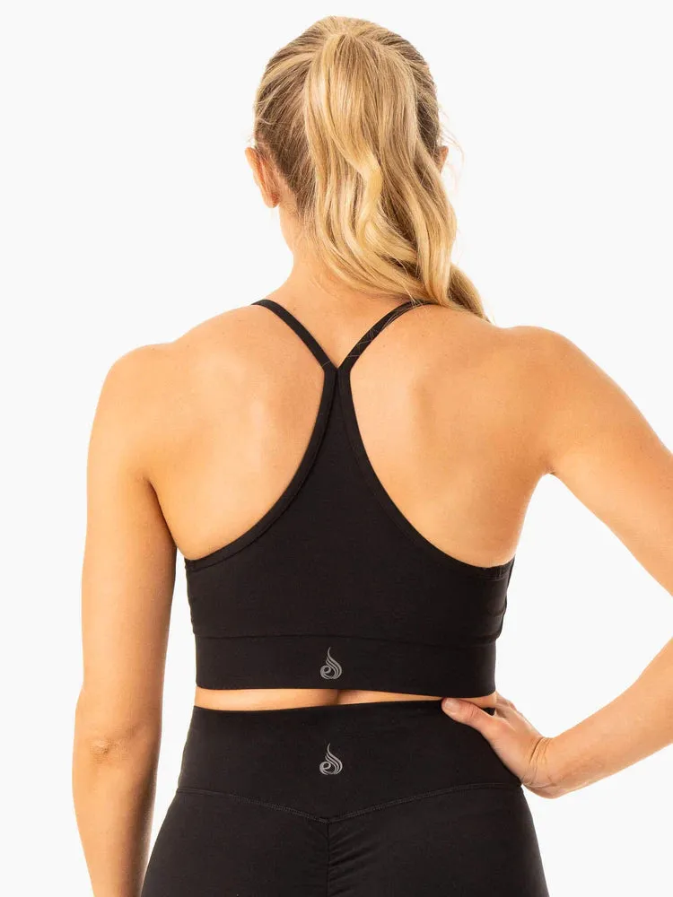 SERENE CROSS OVER SPORTS BRA BLACK