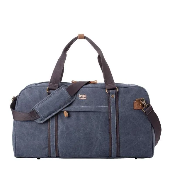 Troop London Organic Cotton Travel Holdall Duffel Bag | Blue