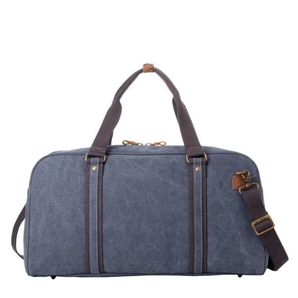 Troop London Organic Cotton Travel Holdall Duffel Bag | Blue