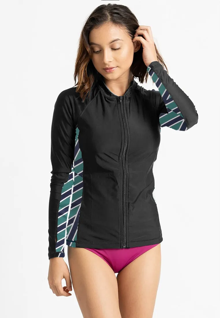 UPF50  Zip Front Long Sleeve Rashguard (Variety)